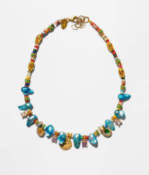 Katerina Psoma Light Blue Pearl Short Necklace