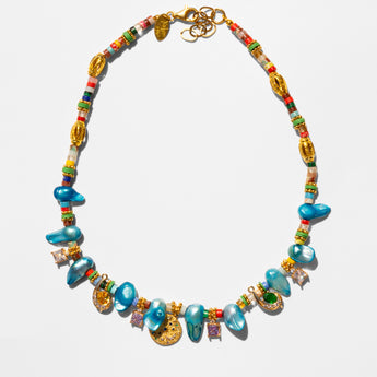 Katerina Psoma Light Blue Pearl Short Necklace