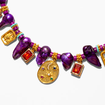 Katerina Psoma Purple Pearl Short Necklace