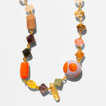 Katerina Psoma Colorful beaded necklace with murano and semiprecious stones