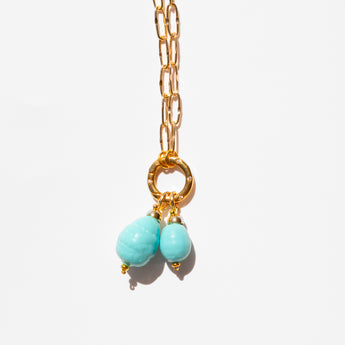 Katerina Psoma Gold necklace with turquoise beads 