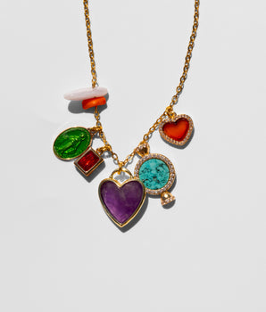 Katerina Psoma Amethyst Charm Short Necklace