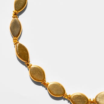 Katerina Psoma Gold necklace with oval-shaped beads