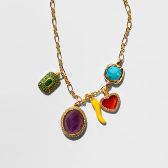Katerina Psoma Amethyst Charm short Necklace
