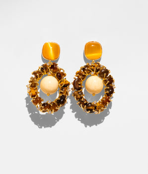 Katerina Psoma Dangle Earrings with Stones