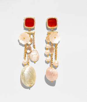 Ginevra Earrings with Pearls & Shells