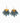 Katerina Psoma Pair of earrings with gold plated metal and grey feathers