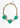 Katerina Psoma Short chain Necklace with green hearts