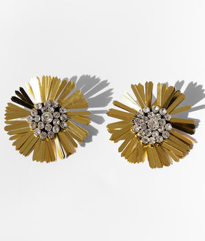 Katerina Psoma Didi Gold Flower Clip Earrings