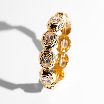 Katerina Psoma Gold bracelet with faceted crystal stones 