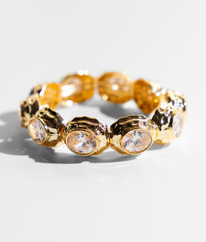 Katerina Psoma Gold bracelet with faceted crystal stones 