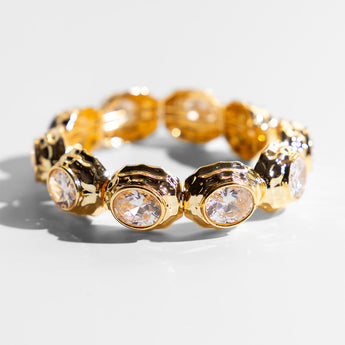 Katerina Psoma Gold bracelet with faceted crystal stones 