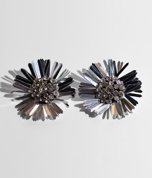 Katerina Psoma Didi Silver Flower Clip Earrings