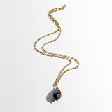 Katerina Psoma Easter Murano Egg with Gold plated chain murrina black