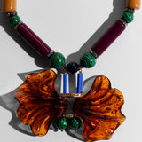 Katerina Psoma short resin necklace n brown and violet