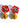 Katerina Psoma Red fabric clip earrings with raffia beads