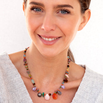 Katerina Psoma Ellora Short Multicolor Necklace with Stones