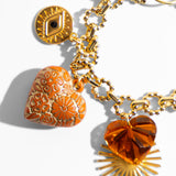 Katerina Psoma Colorful charm bracelet with various heart charms 