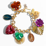 Katerina Psoma Colorful charm bracelet with various heart charms 
