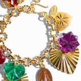Katerina Psoma Colorful charm bracelet with various heart charms 