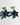 Katerina psoma Floral dangle earrings with teal, black, and pink colors 