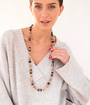 Katerina Psoma Rosalba Brown Bead Long Necklace