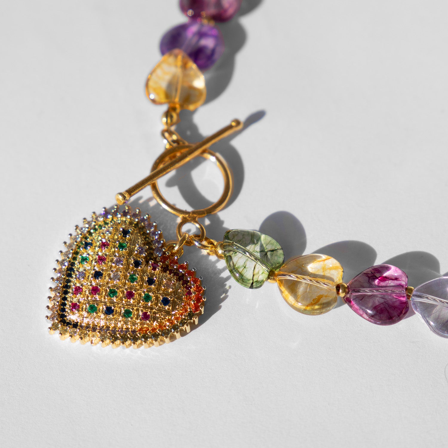 Katerina Psoma Prisma Multicolor Hematite Heart Short Necklace