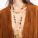 Katerina Psoma Necklace with a jade horse pendant and semiprecious stones