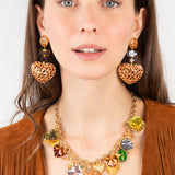 Katerina Psoma Gold  short necklace with colorful charms 