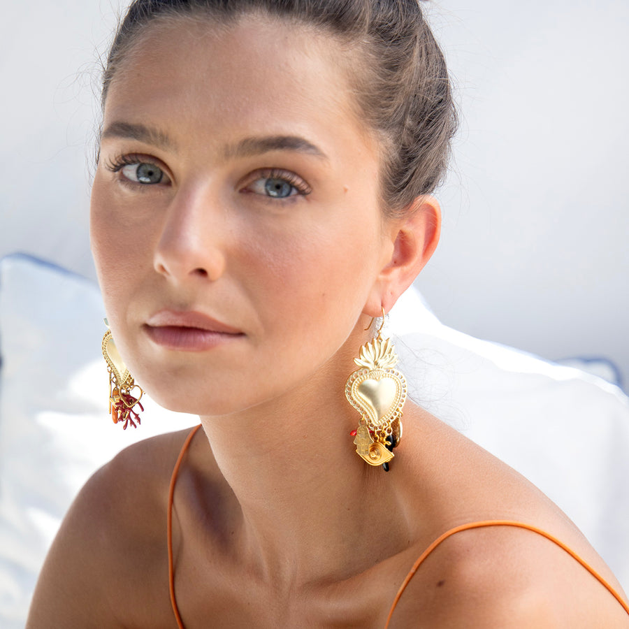 Katerina Psoma Amore Coral Dangle Earrings