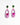 A pair of ornate drop earrings featuring carved light pink floral and ribbon-like details, a central round magenta bead, and oval green stones at the top with small clear accents, shown on a plain white background.
