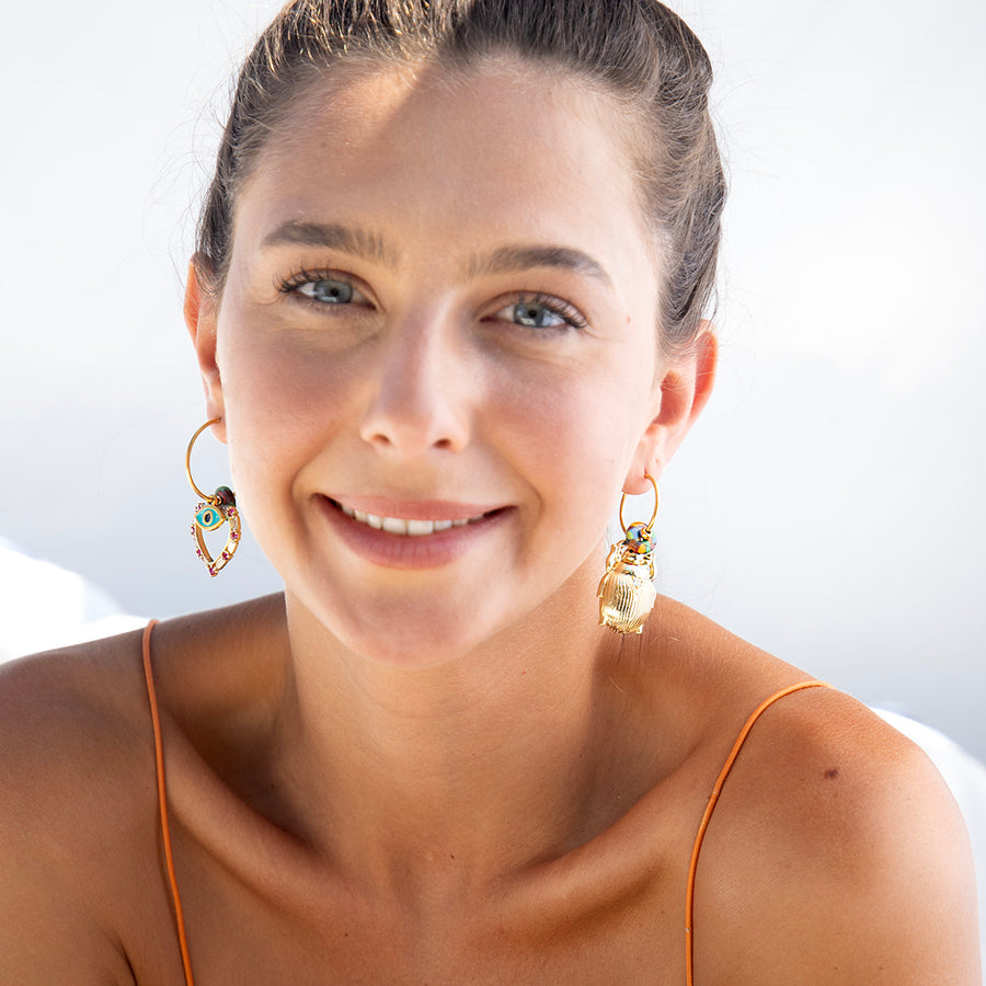 Katerina Psoma Hoops with Charms