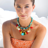Katerina Psoma Amalia Light Blue Short Necklace for Summer