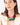 Katerina Psoma  Colorful short necklace with beads and a gold bow 