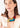 Katerina Psoma  Colorful short necklace with beads and a gold bow 