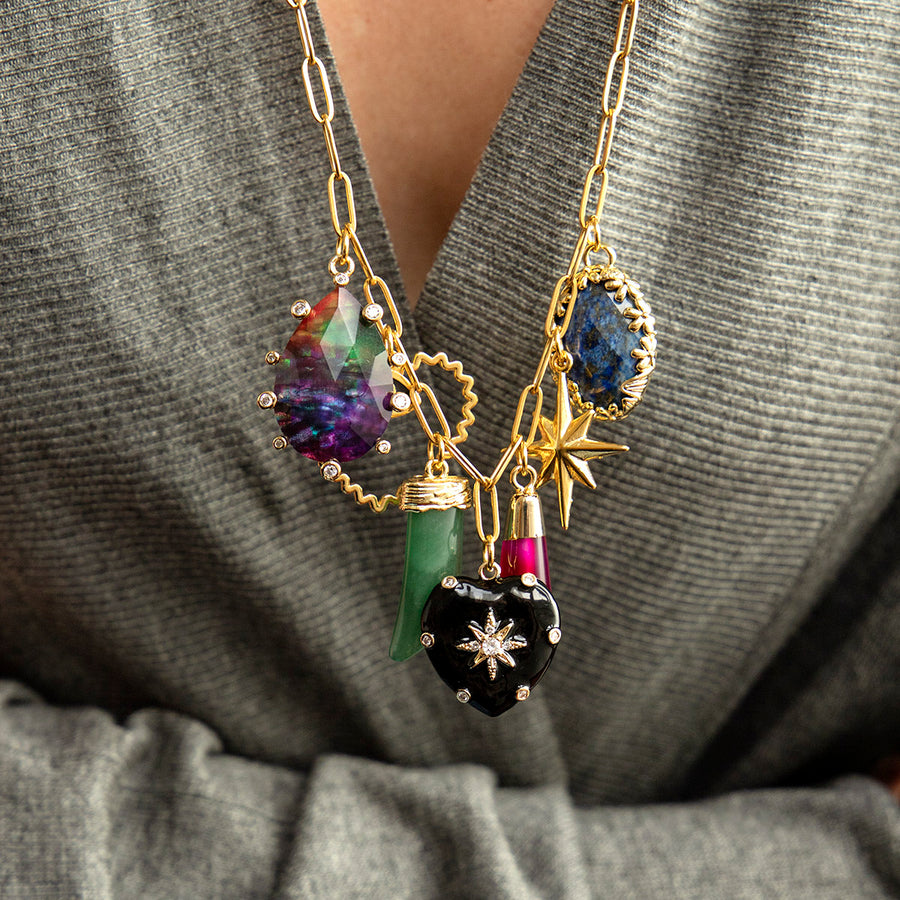 Katerina Psoma Claudia Long Necklace with Multicolor Charms