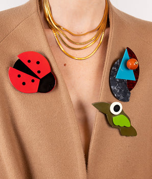 Katerina psoma colorful acrylic brooch