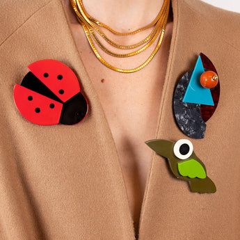 Katerina Psoma Memphis Red Brooch