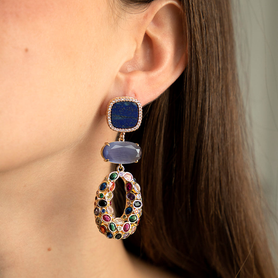 Katerina Psoma Lilly Blue Dangles