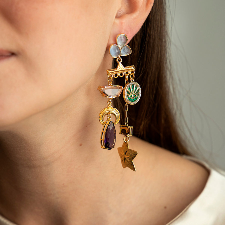 Katerina Psoma Ilia Dangles with Crystals
