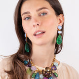 Katerina Psoma short chain necklace with vintage acrylic leaves flowers and drops