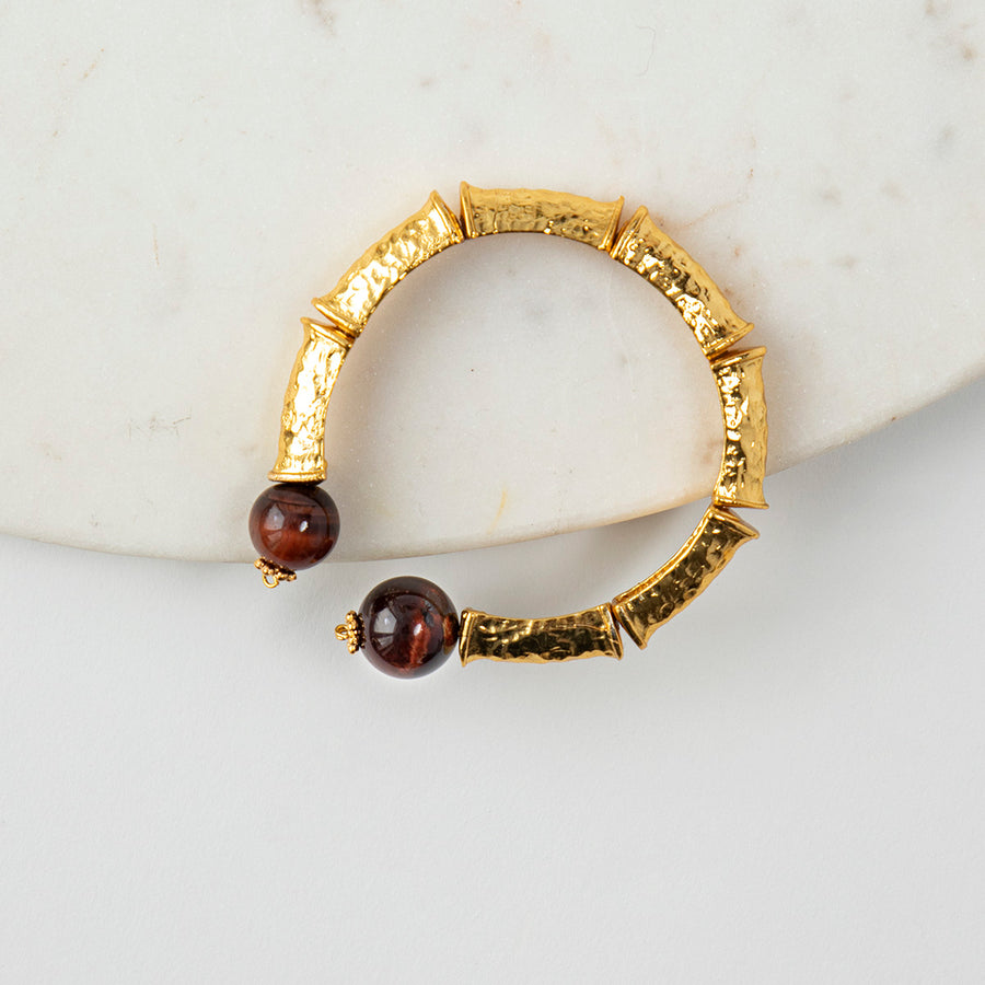 Katerina Psoma Luciana Gold Plated Bracelet with Red Stones
