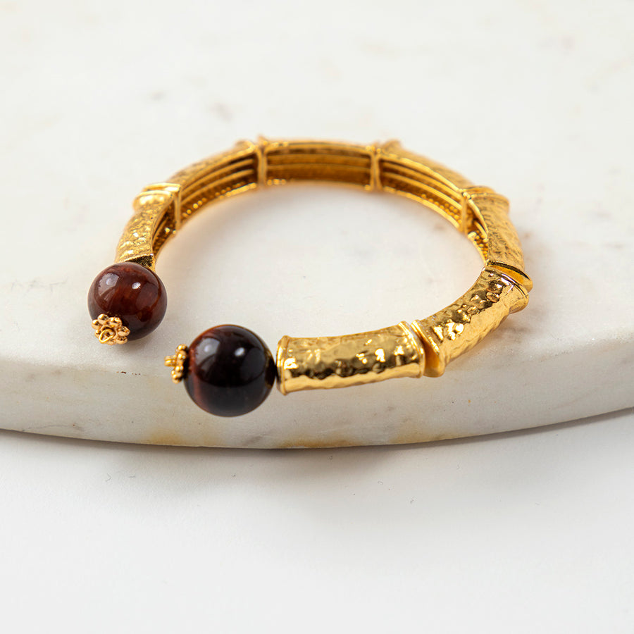 Katerina Psoma Luciana Gold Plated Bracelet with Red Beads