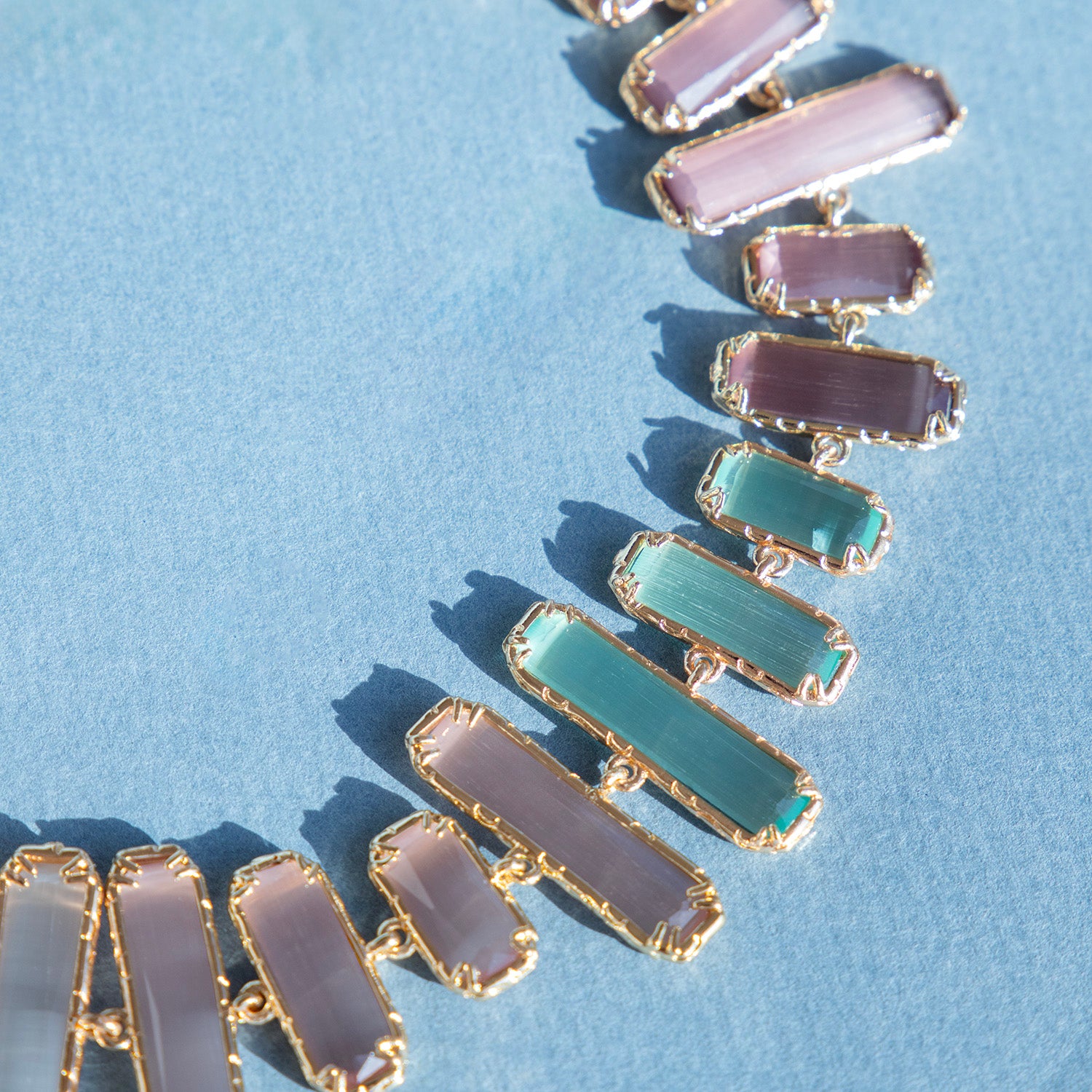 Katerina Psoma short necklace with pastel faceted stones