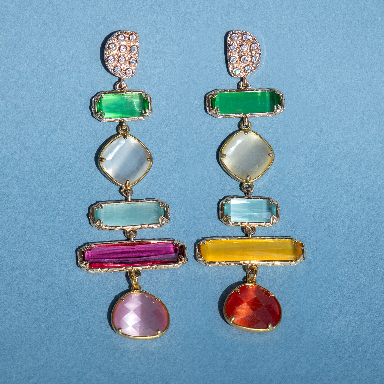 Katerina Psoma faceted stone dangle earrings