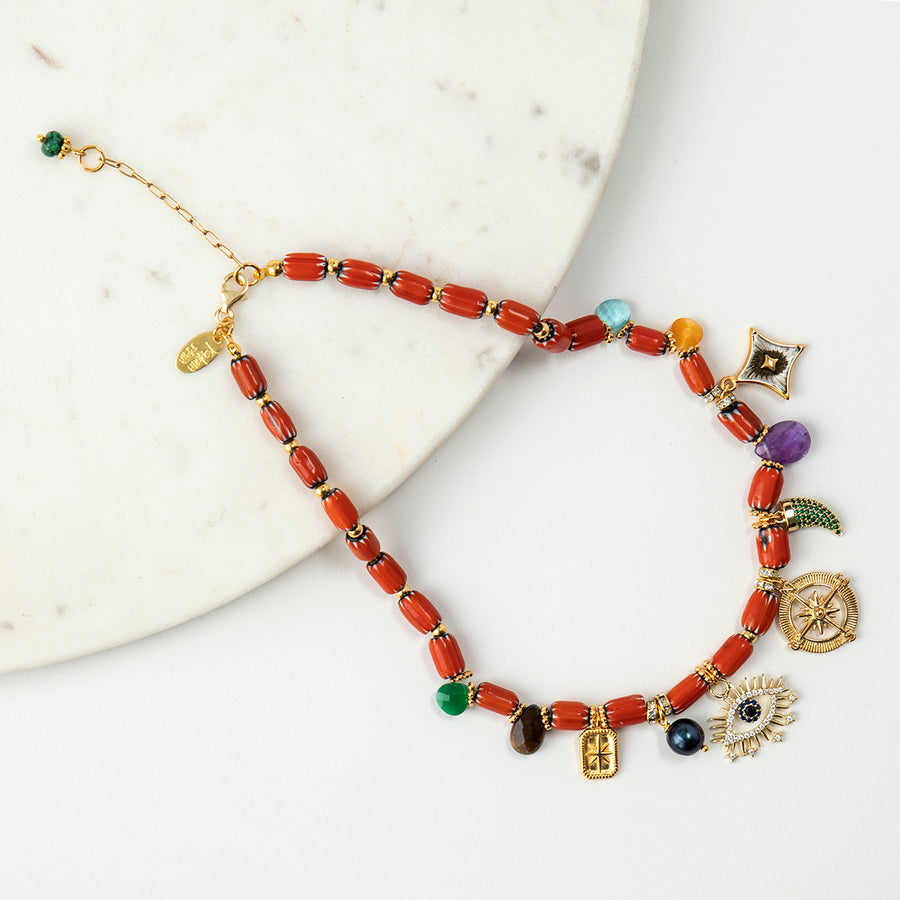 Lucilla Orange Short Necklace
