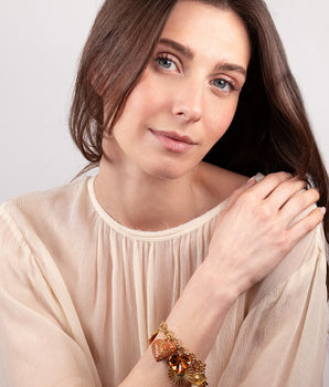 Katerina Psoma Colorful charm bracelet with various heart charms 