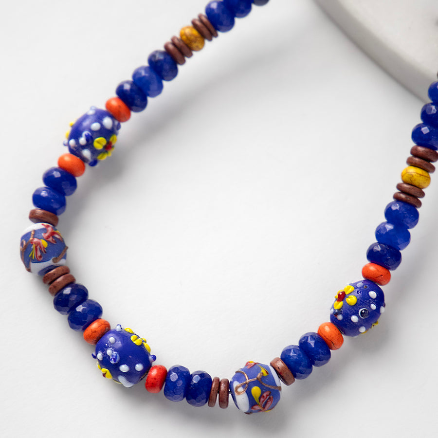 Katerina Psoma Amalia Blue Short Necklace