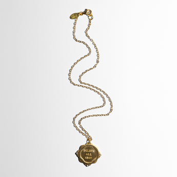 Katerina Psoma gold plated short chain necklace with a charm delete all  shit