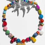 Katerina Psoma Memphis Multicolor Necklace with Metal Heart
